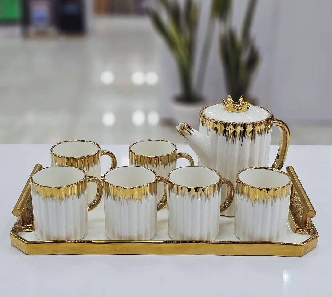 Tea Set In Ceramic with tray